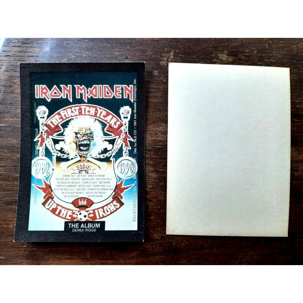 Vintage Trading Card Sticker Brockum Rockcards Iron Maiden The First Ten Years U